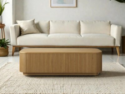 Ribbed Series Engineered Wood Coffee Tabl