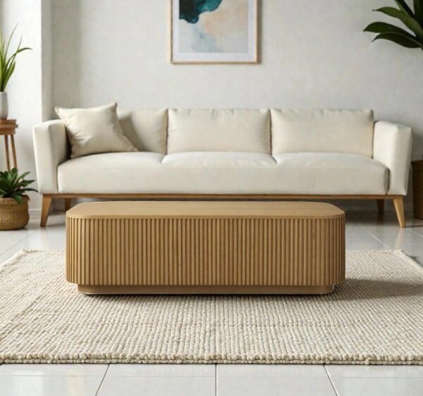 Ribbed Series Engineered Wood Coffee Tabl