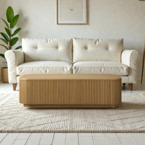 Ribbed Series Engineered Wood Coffee Tabl