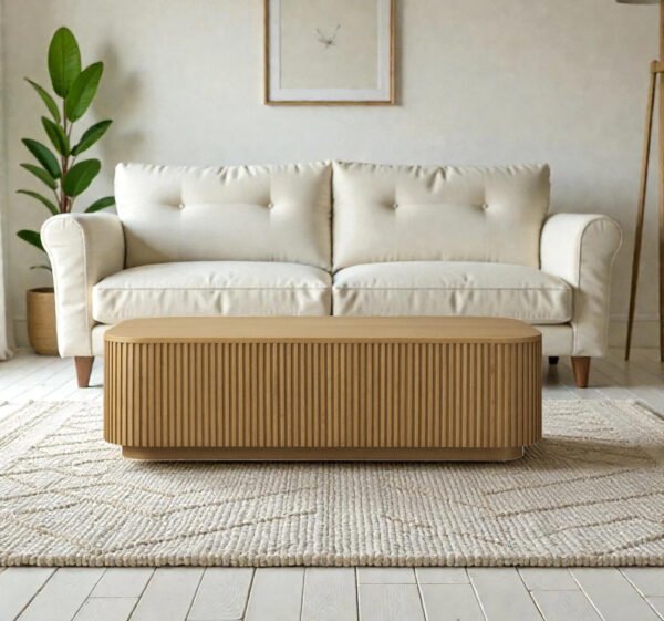 Ribbed Series Engineered Wood Coffee Tabl