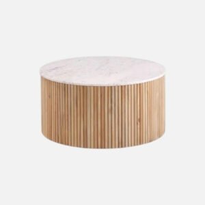 Round-wooden-coffee-table-slatted-base - Image 7