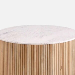 Round-wooden-coffee-table-slatted-base - Image 5