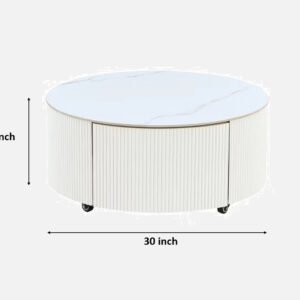Modern Rio Luxe Round Coffee Table with Storage