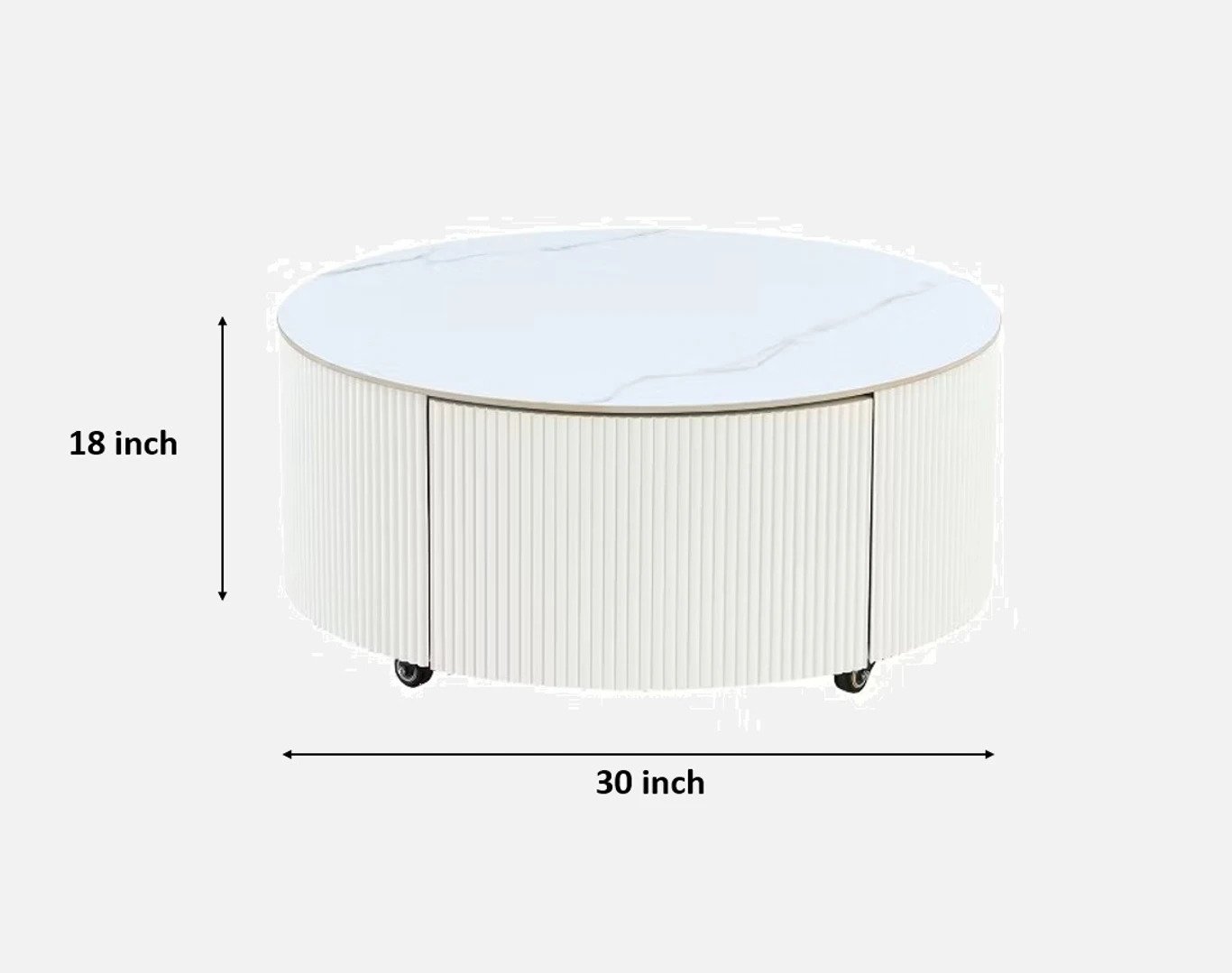 Modern Rio Luxe Round Coffee Table with Storage
