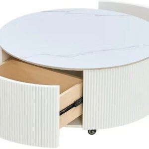 Modern Rio Luxe Round Coffee Table with Storage