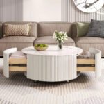 Modern Rio Luxe Round Coffee Table with Storage