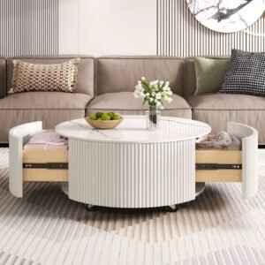 Modern Rio Luxe Round Coffee Table with Storage