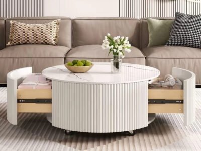 Modern Rio Luxe Round Coffee Table with Storage