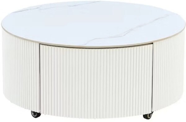 Modern Rio Luxe Round Coffee Table with Storage