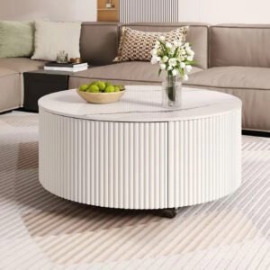 Modern Rio Luxe Round Coffee Table with Storage