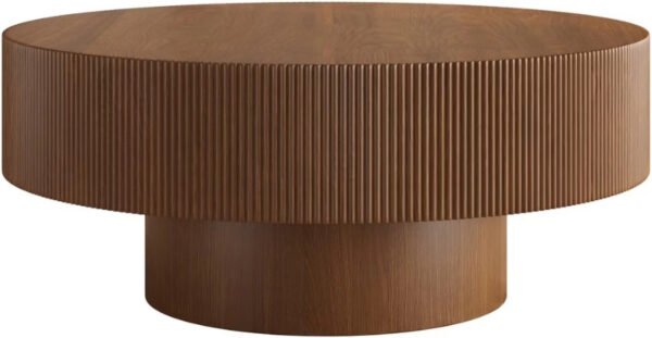 Sculptural Fluted Coffee Table – Engineered Wood