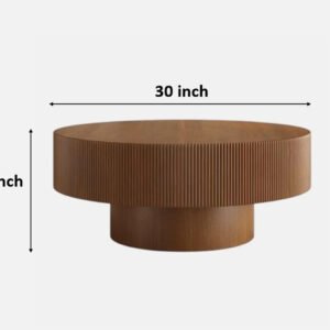 Sculptural Fluted Coffee Table – Engineered Wood