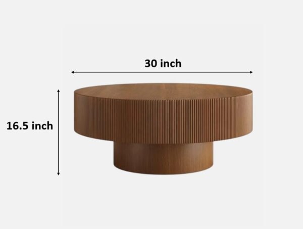 Sculptural Fluted Coffee Table – Engineered Wood