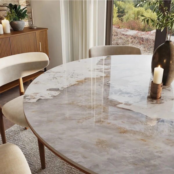 Modern Glona Fluted Oval Coffee Table