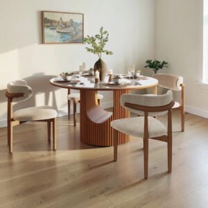 Modern Glona Fluted Oval Coffee Table
