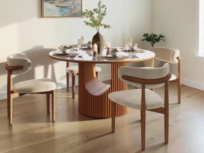 Modern Glona Fluted Oval Coffee Table