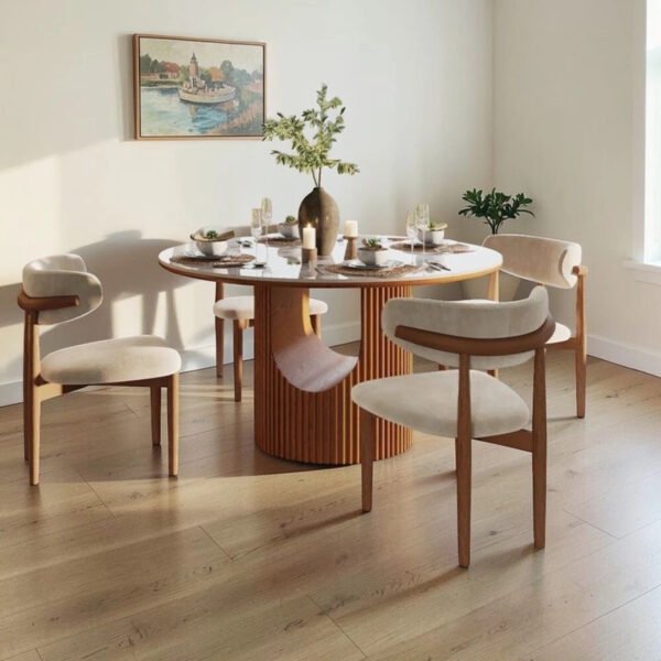 Modern Glona Fluted Oval Coffee Table