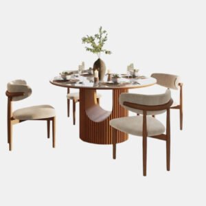 Modern Glona Fluted Oval Coffee Table