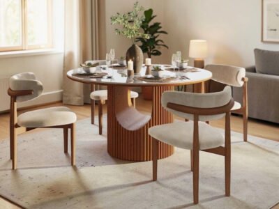 Modern Glona Fluted Oval Coffee Table