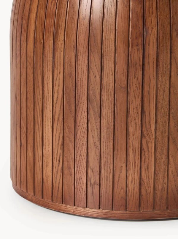 Round Walnut Finish Dining Table