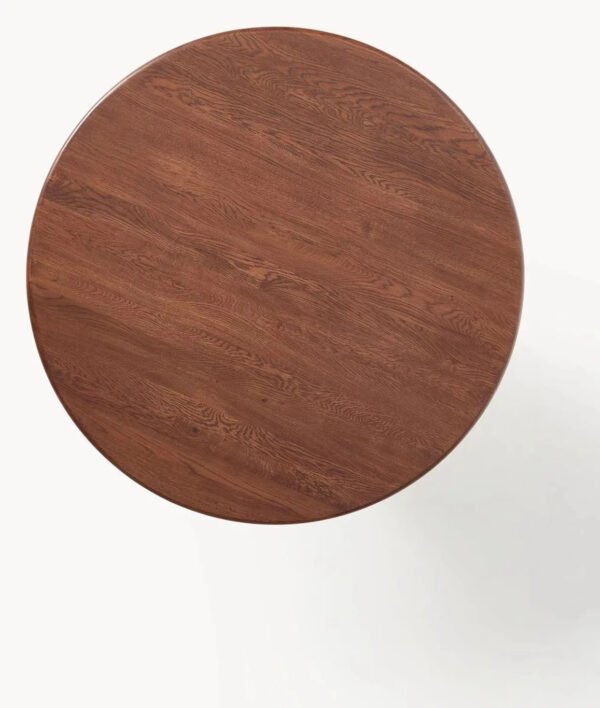 Round Walnut Finish Dining Table