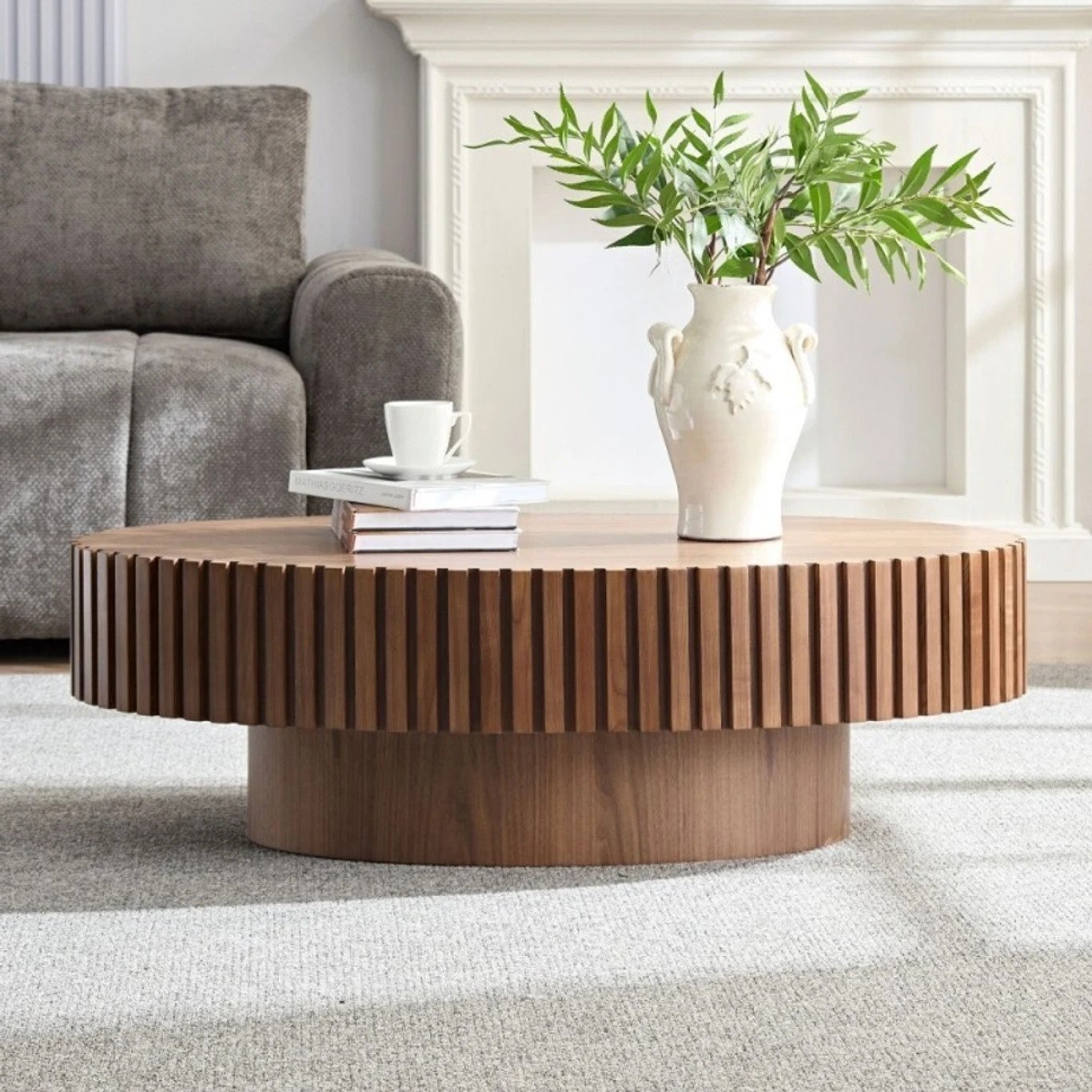Zen Fluted Pedestal Coffee Table