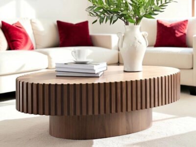 Zen Fluted Pedestal Coffee Table