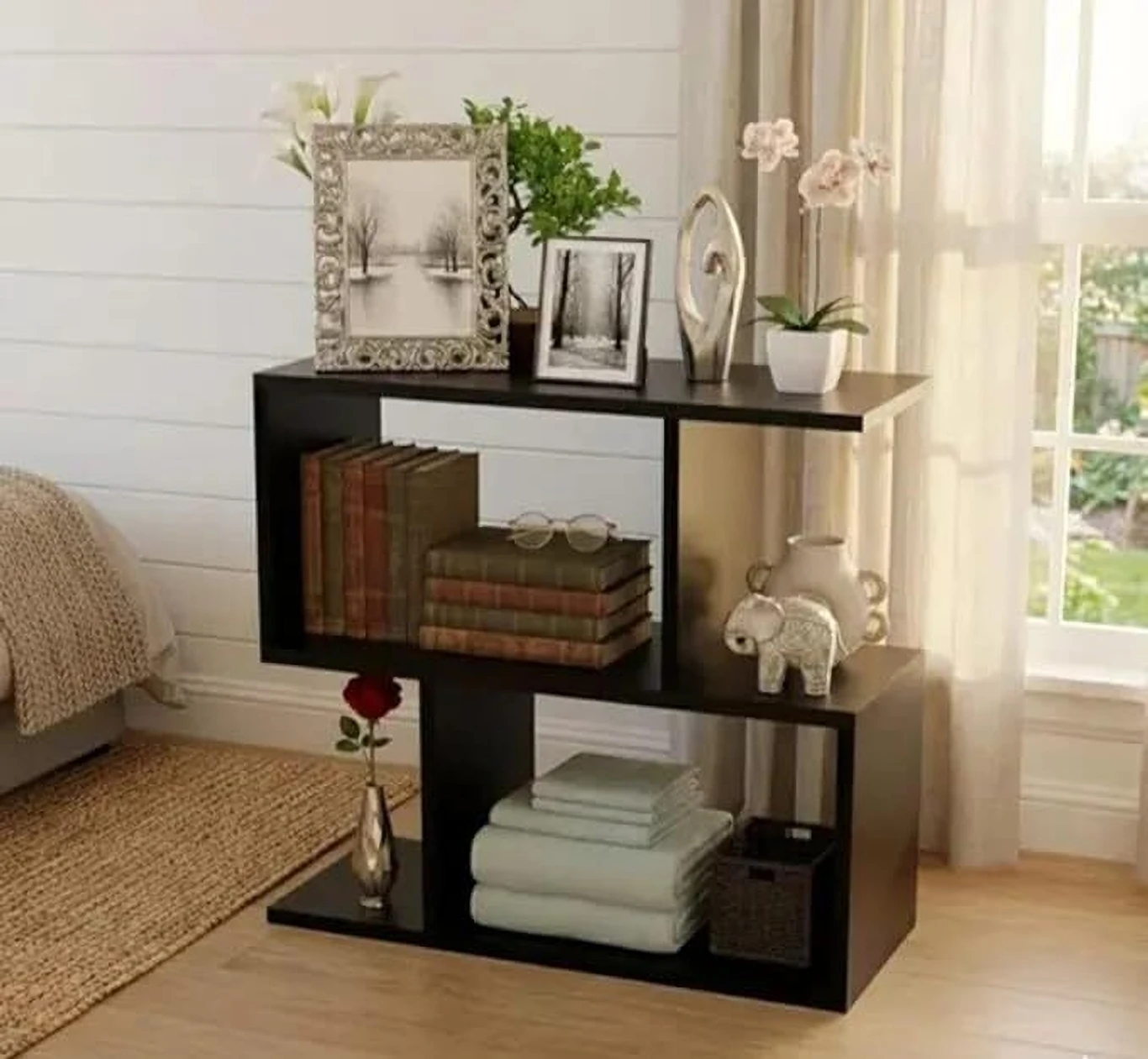 wood bedside table