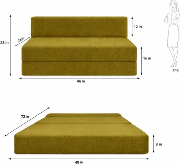 Convertible 4 Seater 6x6 Folding Sofa Bed