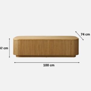 Tanush Furnitures Modern Ribbed Series (Natural Wood / Oak Finish) - Image 3