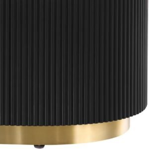 Tanush Furnitures Modern Aurus Fluted Oval Coffee Table with Storage (Black) - Image 4