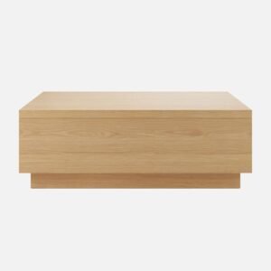 Tanush Furnitures Aurvian Modern Engineered Wood Storage Coffee Table with Dual Side Drawers (Oak or Light Brown) - Image 4