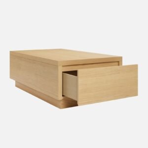 Tanush Furnitures Aurvian Modern Engineered Wood Storage Coffee Table with Dual Side Drawers (Oak or Light Brown) - Image 5