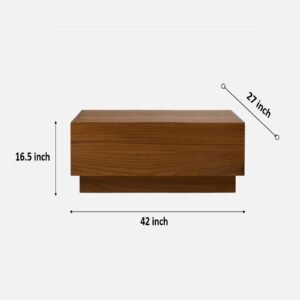 Tanush Furnitures Arbor Wooden Glide Coffee Table (Brown) - Image 3