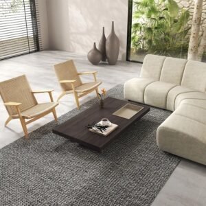 Tanush Furnitures Modern Sam Wooden Coffee Table - Mica Center Table with Inbuilt Tray (Oak) - Image 8