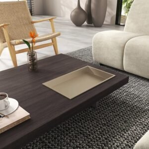 Tanush Furnitures Modern Sam Wooden Coffee Table - Mica Center Table with Inbuilt Tray (Oak) - Image 7