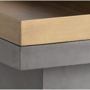 Tanush Furnitures Modern Engineered Wood Coffee Table with Integrated Tray (Oak) - Image 4