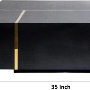 Tanush Furnitures Modern Obsidian Sun-Inlay Coffee Table (White) - Image 3