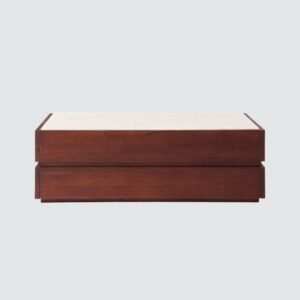 Tanush Furnitures Artisan Wood Coffee Table with Sleek Profile, Side Drawers, and Modern Design (Brown) - Image 4
