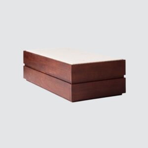 Tanush Furnitures Artisan Wood Coffee Table with Sleek Profile, Side Drawers, and Modern Design (Brown) - Image 6