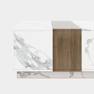 Tanush Furnitures Modern Lunara Contemporary Wood Coffee Table (White and Brown) - Image 4