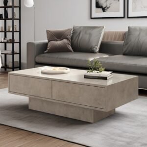 Tanush Furnitures Modern Wooden Storage Coffee Table (Slate Grey) - Image 8