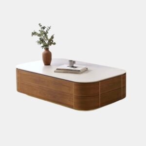 Tanush Furnitures Modern Aurum Coffee Table with Storage (Brown) - Image 2