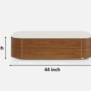 Tanush Furnitures Modern Aurum Coffee Table with Storage (Brown) - Image 3