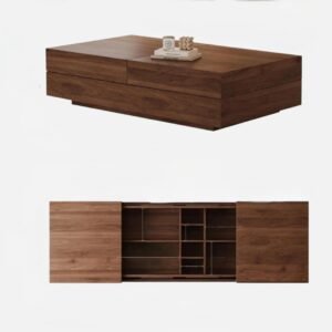 Tanush Furnitures Urban Slide Series with Storage (Walnut Brown) - Image 4