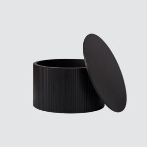 Tanush Furnitures Black Round Coffee Table with storage (Black) - Image 4
