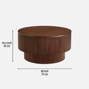 Tanush Furnitures Wooden Coffee Table with Dual Storage Drawers – Walnut Finish (Brown) - Image 3