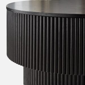 Tanush Furnitures Black Round Tiered Coffee Table with Pedastal Base (Black) - Image 5