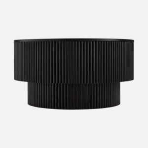 Tanush Furnitures Black Round Tiered Coffee Table with Pedastal Base (Black) - Image 7