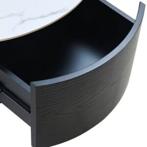 Tanush Furnitures Reem Round Coffee Table with 2 Hidden Drawers (Black) - Image 4